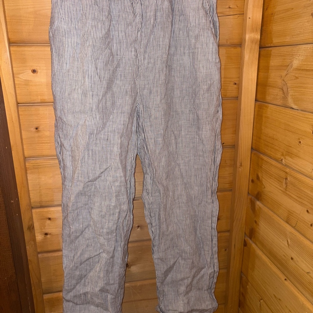 Quince Women's Wide Leg Pants - Blue Striped